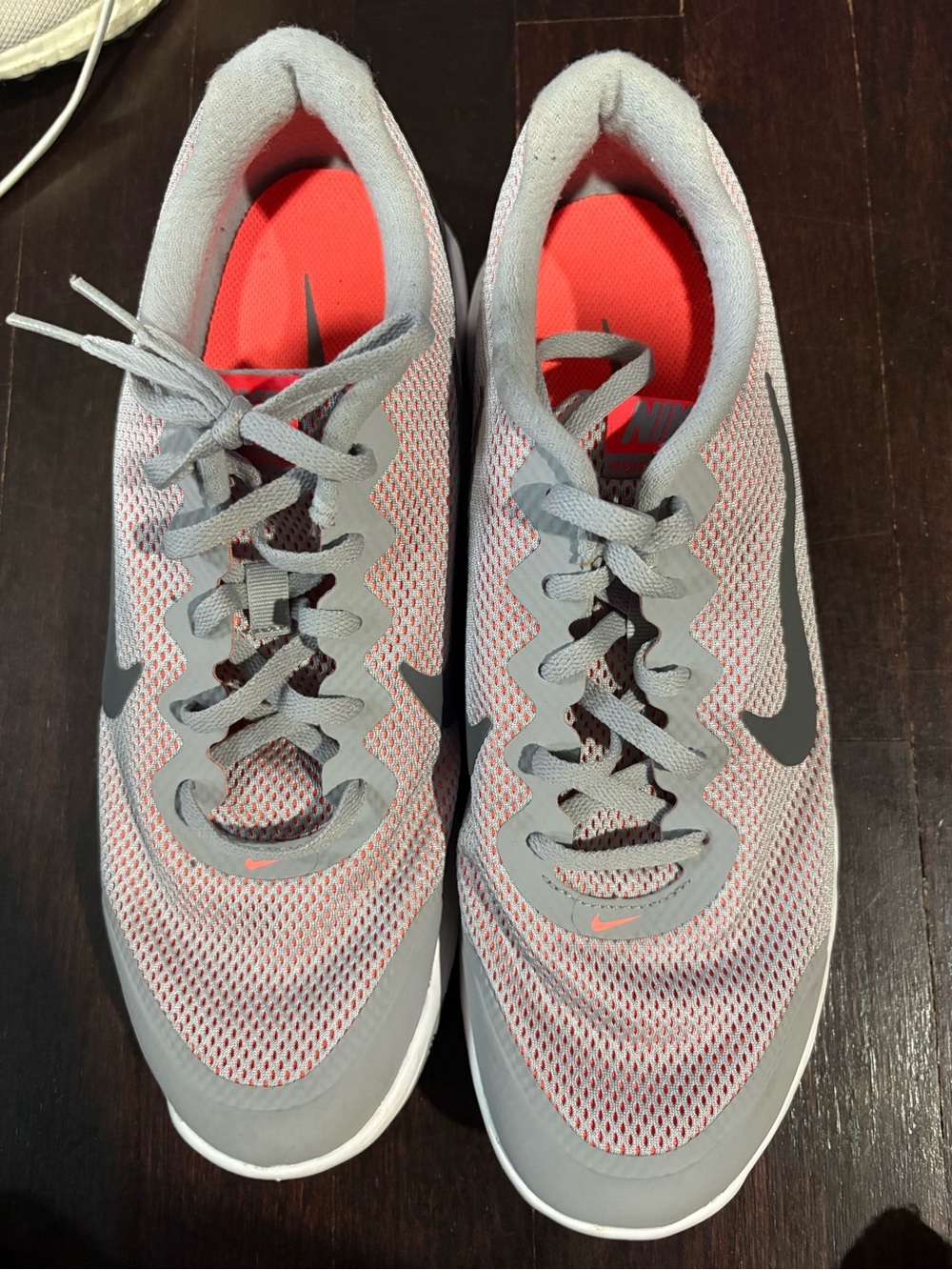 Nike Gray and Coral Women's Mesh Running Shoes